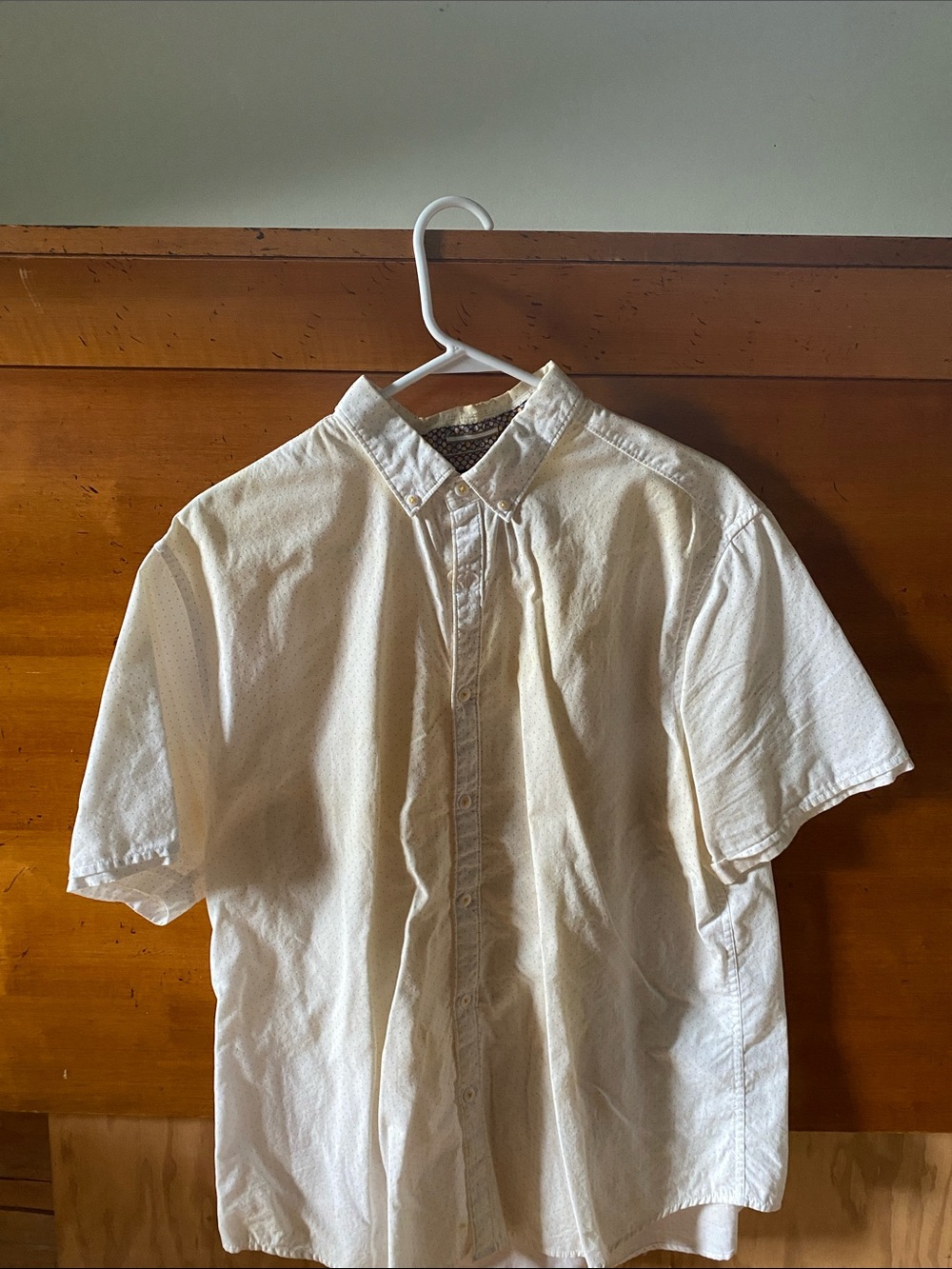 Denim & Flower Men's Short-Sleeve Button-Down Shirt in Cream